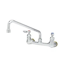 T&S Brass B-0231-CC-CR 8" c/c Double Pantry Faucet, Wall Mount, 12" Swing Nozzle