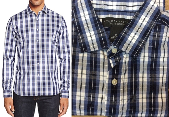 Приталенный крой на пуговицах в клетку от Private Label (темно-синий, M)