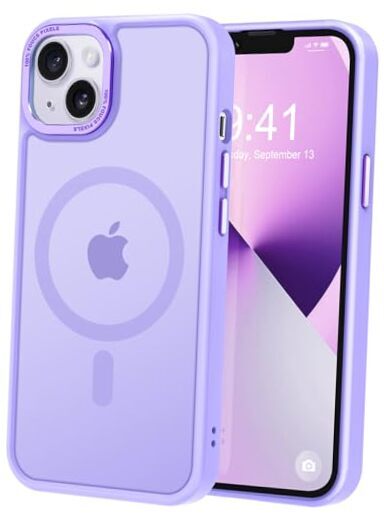 Strong Magnetic for iPhone 13 Case & iPhone 14 Case [Compatible Lilac Purple