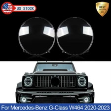 A Pair Front Headlight Lens Lamp Cover For 2020-2023 Mercedes-Benz G-Class W464