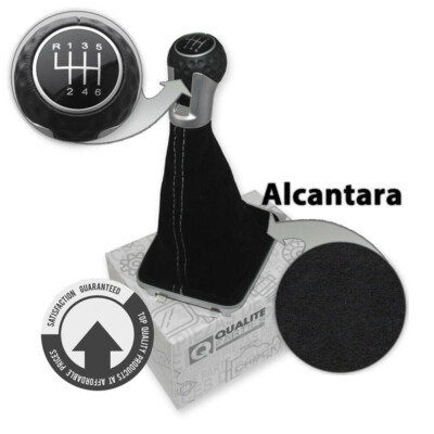 SCHALTKNAUF SCHALTSACK SCHALTMANSCHETTE FÜR VW GOLF 7 VII GTI GTD ALCANTARA WEIß