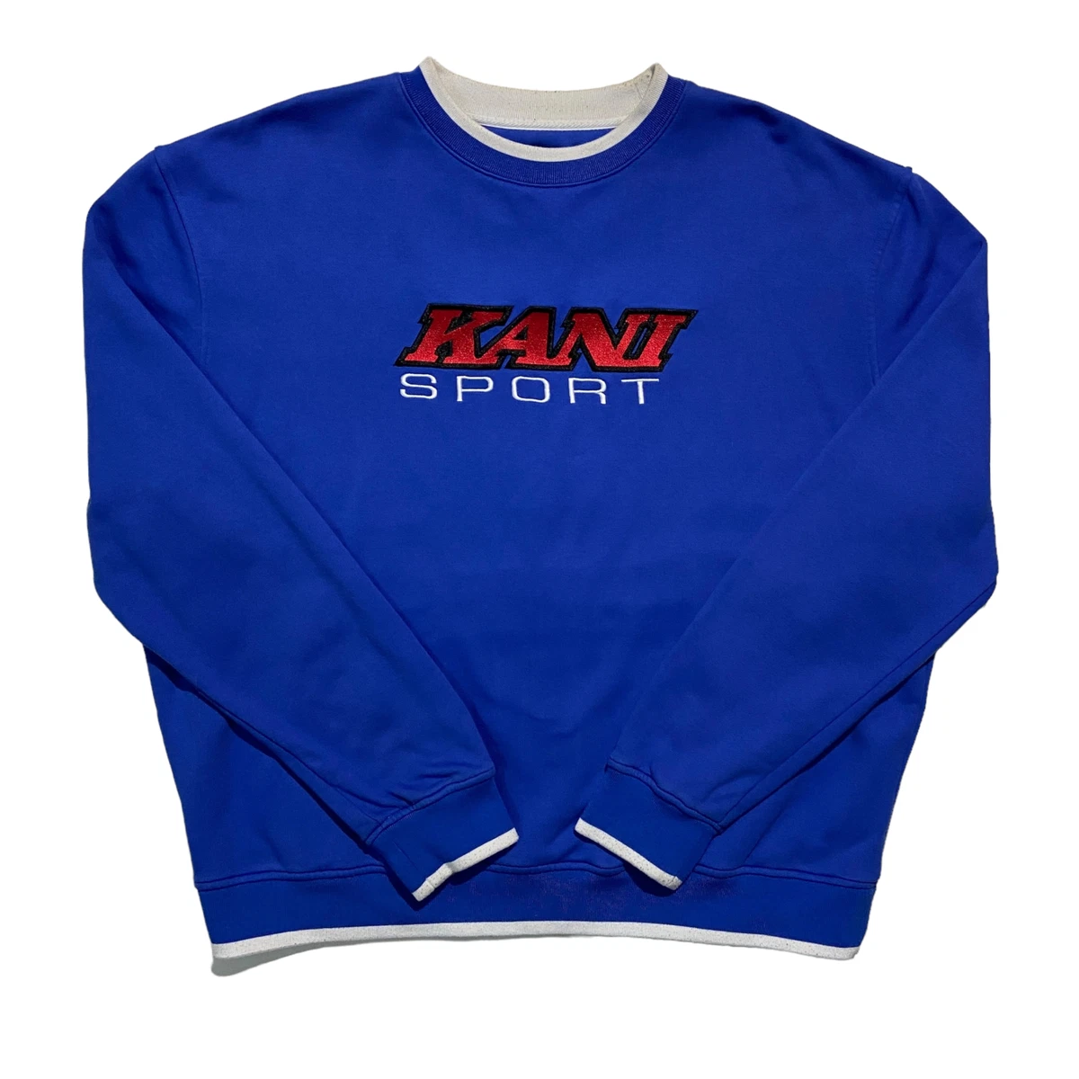 Men s Vintage KANI Sport Sweatshirt Pullover Blue Cotton Size XL