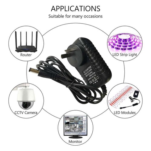 DC12V 1A 2A Switching Power Supply Power Adapter Power Cord w/ 5.5x2.1mm Tips AU - Picture 4 of 14