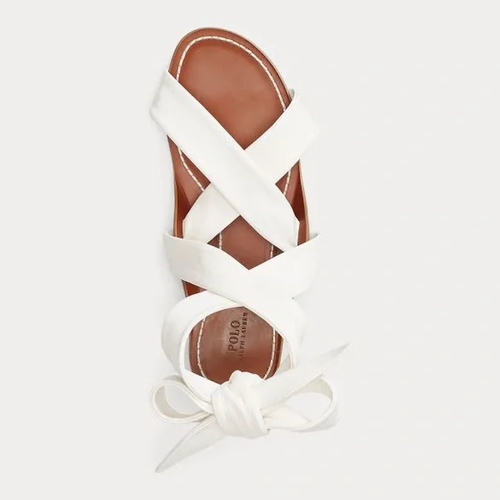 Polo Ralph Lauren® Sandalo cravatta in pelle - bianco - 7,5 - Foto 2 di 5