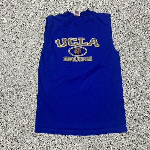T-shirt smanicata UCLA BRUINS UOMO TAGLIA L LARGE NCAA VINTAGE quercia rossa nuova senza etichette