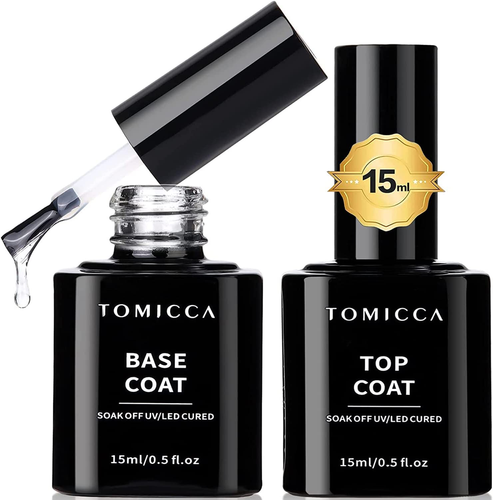 15Ml Top Coat Nail Polish & Base Coat Set, 2PCS Gel Nail Polish Top Coat and Bas - 第 1/12 張圖片