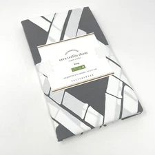 NWT POTTERY BARN CERA TRELLIS Gray White Cotton Bamboo Print King Pillow Sham
