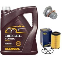 MotoröL Set 5W40 5 Liter + ÖLfilter + ÖLablassschraube FüR BMW 3Er 318 320D E46