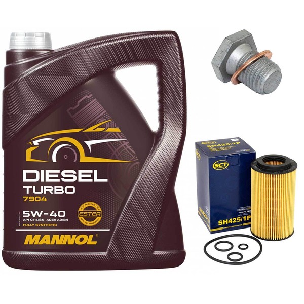 MotoröL Set 5W40 5 Liter + ÖLfilter + ÖLablassschraube FüR BMW 3Er 318 320D E46-image