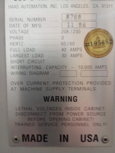 Haas VF4 CNC Vertical Machining Center Runs Well, Bought new. - Picture 4 of 4