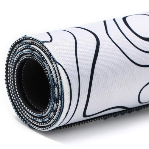 Gaming Non-Slip Line Pattern Desk Pad Mice Mat Mouse Pad White Black - Photo 5/8