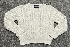 POLO by RALPH LAUREN Size 5 Cream Sweater Chunky Cable Knit Cotton Boys