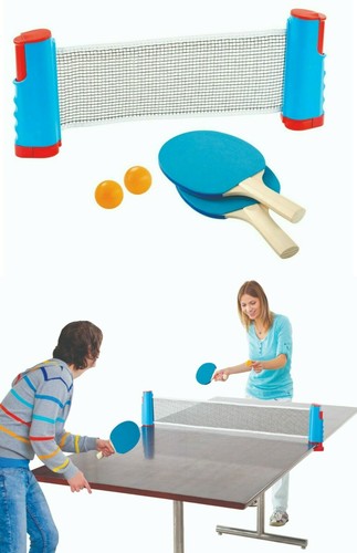 Portable Retractable Adjustable Table Tennis Ping Pong Net Rack Paddle Ball USA - 第 1/6 張圖片