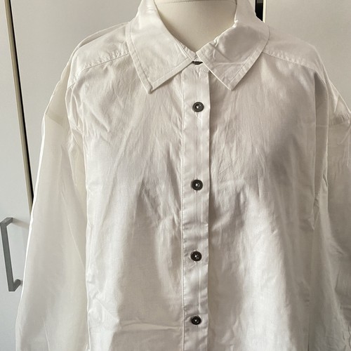 Free People Freya Poplin Tunic Shirt White Size XS Button Collar - Picture 4 of 12