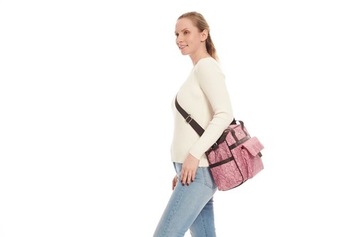 iZEL Kids Mommy Messenger Diaper Bag - Waterproof Maternity Tote (Pink) - Picture 3 of 8