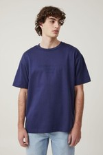 Cotton:On Mens Box Fit Heavyweight Text T-Shi...