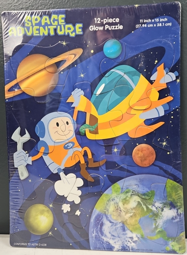 Weltraumabenteuer 12-teiliges leuchtendes Puzzle 11 Zoll x 15 Zoll
