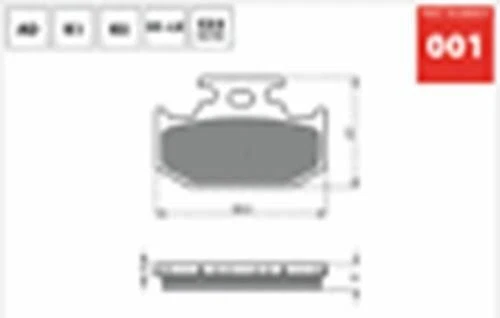 适用于雅马哈 TTR、WR、XT、YZ 后刹车片 GOLDFren 001K5 清仓 — 第 2/3 张图片