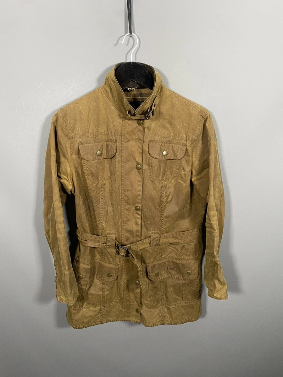 BARBOUR UTILITY WAX MAC Jacket UK12 Brown Great Condition Women s