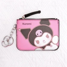 Sanrio Kawaii Kuromi Coin Purse Card Holder Key Chain Backpack ID Tag US