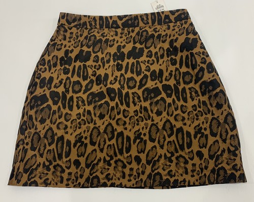 Ladies size 6 Brown & Black DOTTI Leopard Print A Line Skirt *NEW* RRP $49.95 - Picture 2 of 4