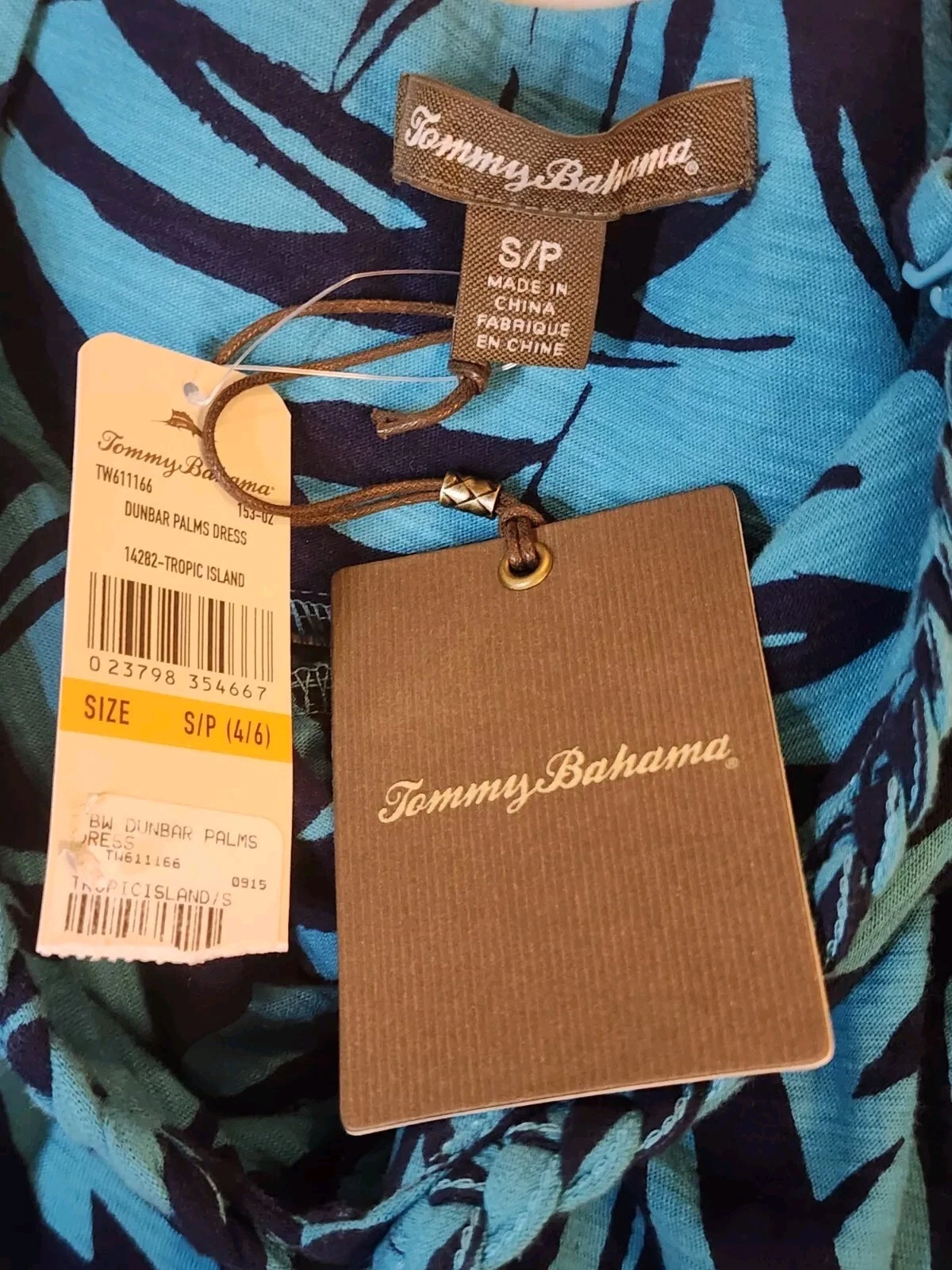 PALM ANGELS Abito Tommy Bahama nuovo con etichette taglia S 4 6 Dunbar Palms Halter tessuto cotone elasticizzato
