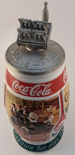 Coca Cola Historical Slogans Metal Lidded Ceramic Stein CS399 Year 1999 - Picture 6 of 10
