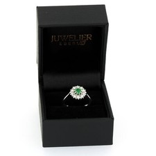 Ring 585 Gold 14 kt Weißgold - Smaragd - Brillanten 0,40ct - Wert 1520,-