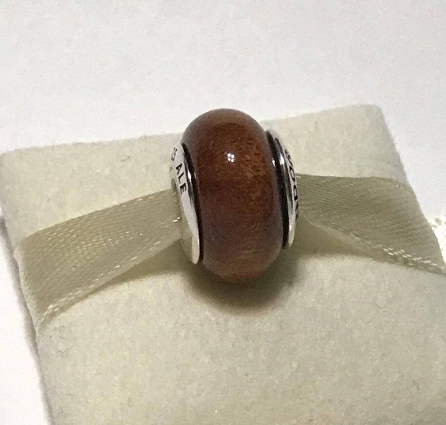 Pandora Madera Dije Muiracatiara Marrón Plata 925 ALE 790702+ Caja Auténtica Foto 2 de 4