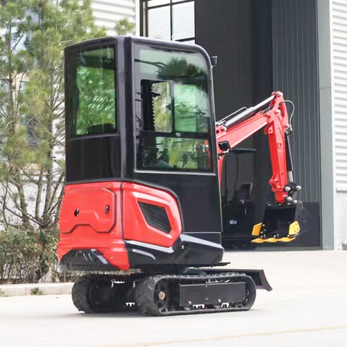 Free Ship Mini Excavator 1.2 Ton Crawler Cab Digger 13.5hp Gas B&S EPA Engine