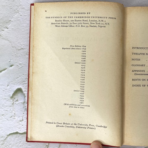 Vintage 1961 Twelfth Night Shakespeare Book Pitt Press A W Verity Cambridge - Picture 15 of 16