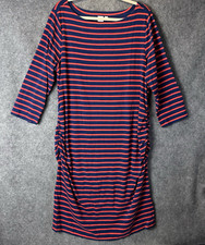 NEW Gap Maternity Dress Women's XXL Blue Red Striped 3/4 Sleeve Boat Neck