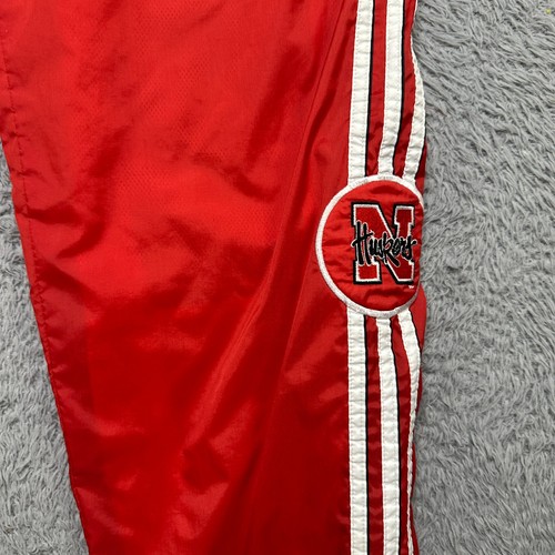 Vintage Nebraska Cornhuskers Pants Mens M Adidas Red White Windbreaker - Picture 10 of 15