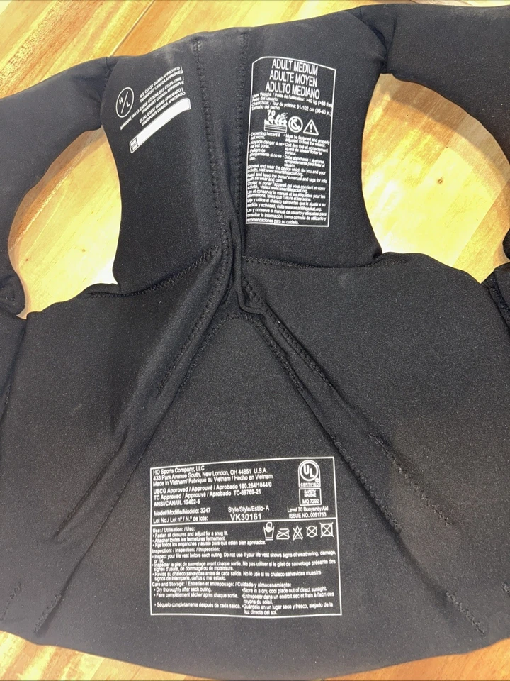 Hyperlite Wake Co Adulto Mediano Negro Deportes Acuáticos Chaqueta Natación Barco Chaleco Foto 3 de 4