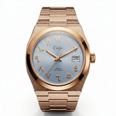 Élan Noir Série I Rose/Blue 36mm Automatic NH35 Sapphire Crystal Steel Watch