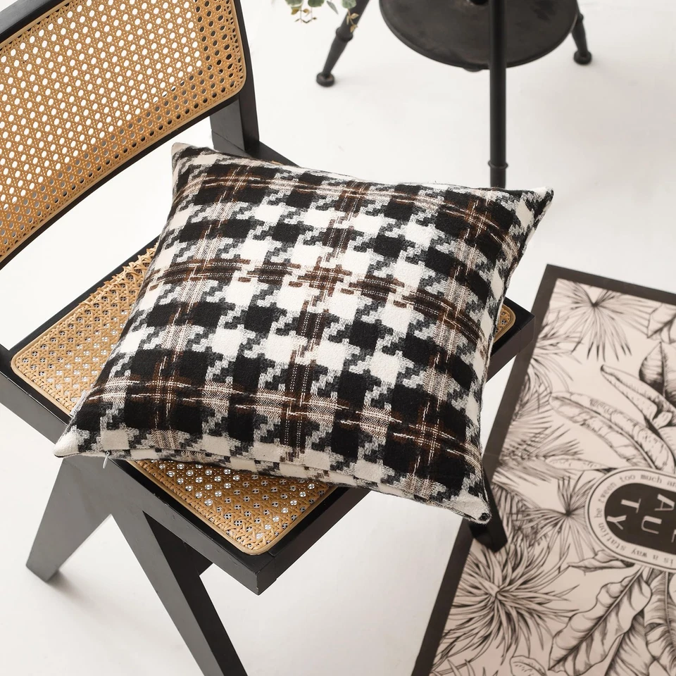 Jacquard Houndstooth Decorative Throw Pillow Covers for Couch/Sofa/Bedroom, 2... - Image 3 of 4
