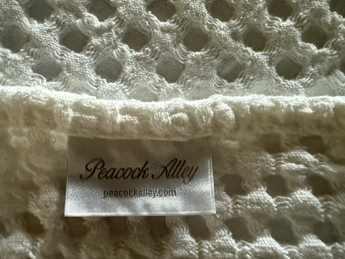 Peacock Alley White Waffle Blanket Coverlet 100% Cotton 88”X86” Turkey Excellent - Picture 6 of 8