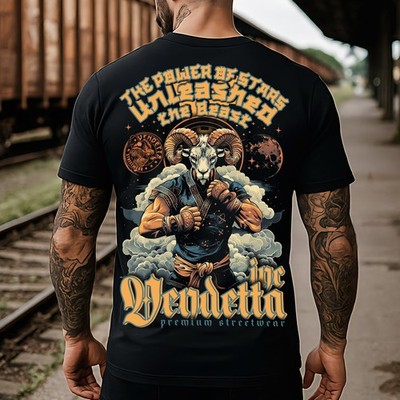 Vendetta Inc. Shirt Herren Schwarz Power of Stars Rückenprint S 5XL VD-1460