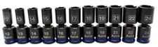 Astro Pneumatic 78244M 11 Piece 1/2" Drive Metric Mid-Length Universal ImpactSet