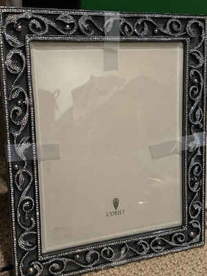 L'OBJET PLATINUM Picture FRAME 12x10 PAVE SWAROVSKY CRYSTALS ITALY OPEN BOX
