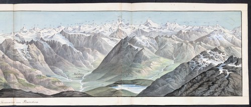 Basadino Tessiner Alpen Schweiz Suisse Panorama Aquarell Zeichnung Leifer 1867 - Picture 3 of 4
