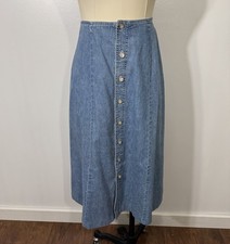 Vintage Denim Skirt 1990s High Rise 100 Cotton 8