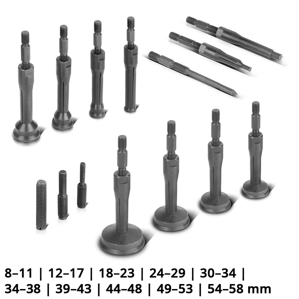 STAHLWERK Grundloch Innenlagerabzieher Satz mit Gleithammer 16-tlg Set - Bild 3 von 4