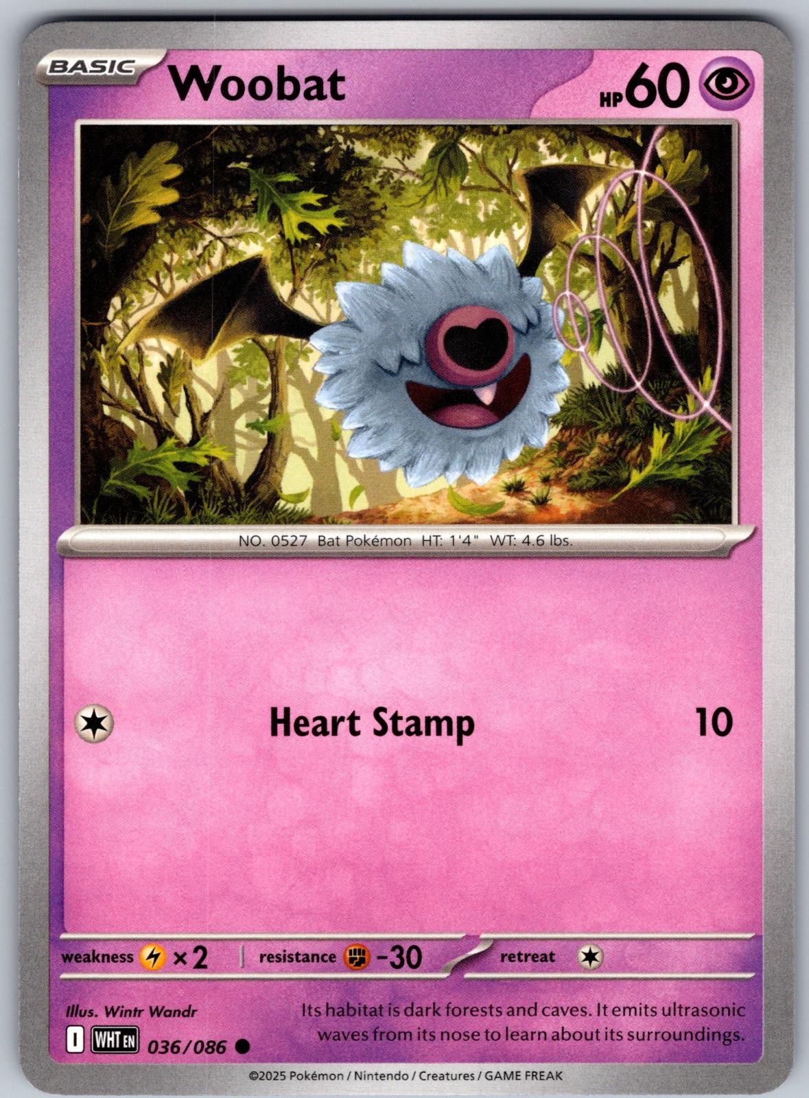 Woobat 036/086 Common White Flare Pokemon Near Mint