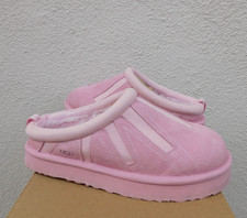UGG PINK TAZZ SUNWAVE SUEDE PLATFORM SLIPPERS, YOUTH US 6/ FITS WOMEN US 8 NIB