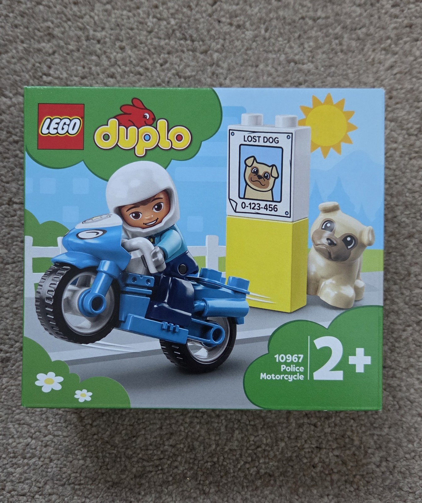LEGO 10967 DUPLO Town Rescue Police Motorcycle Toddlers Toy with Officer & Dog - Image 2