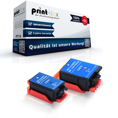 2x Kompatible Tintenpatronen für Epson Workforce WF100W WF110W Schwarz + Farbig