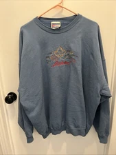 Hanes 90s Printpro Womans L/XL Vintage Pullover Crewneck Autumn Fall embroidered