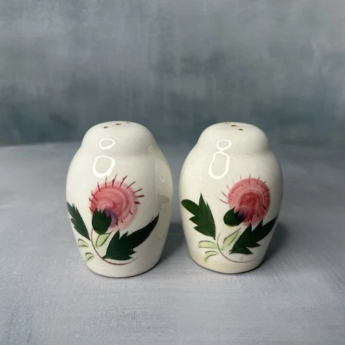 Stangl Pottery Pink Thistle Salt & Pepper Shaker Set Vintage