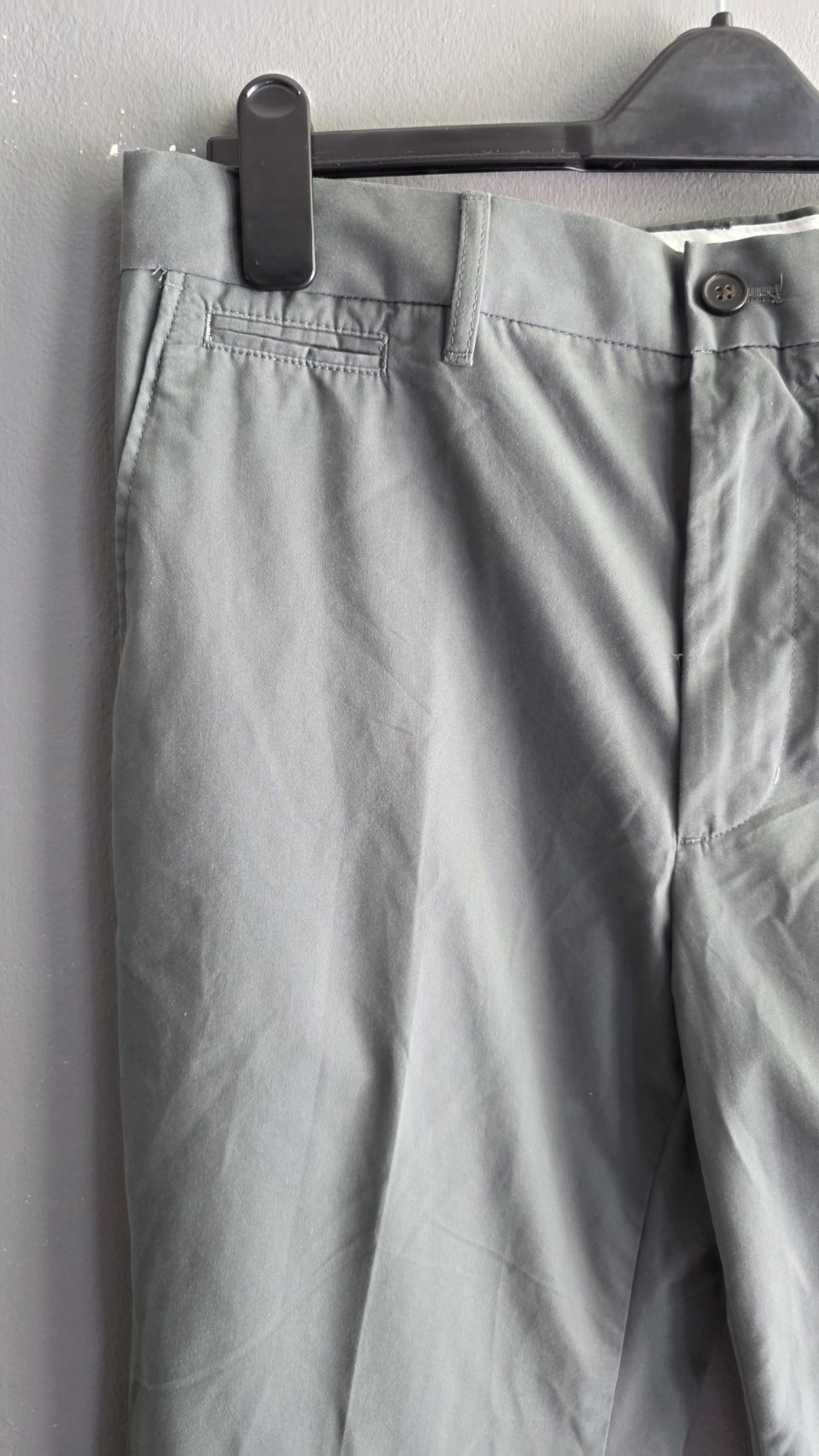M&S Heritage Green Regular Fit Chino Trousers 36W Men Cotton Blend Smart Casual image 3